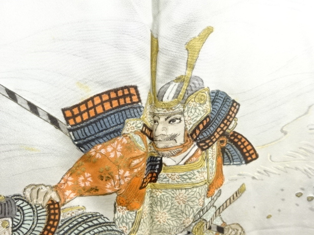 JAPANESE KIMONO / ANTIQUE MENS HAORI / SILK / DORO OSHIMA TSUMUGI / WARRIOR (lining)